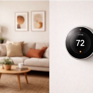Smart Thermostat with Black Display